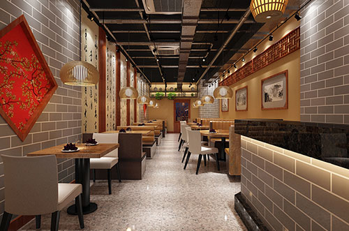 登封传统中式餐厅餐馆装修设计效果图